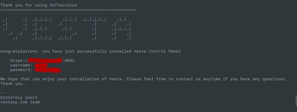 vesta install 3 